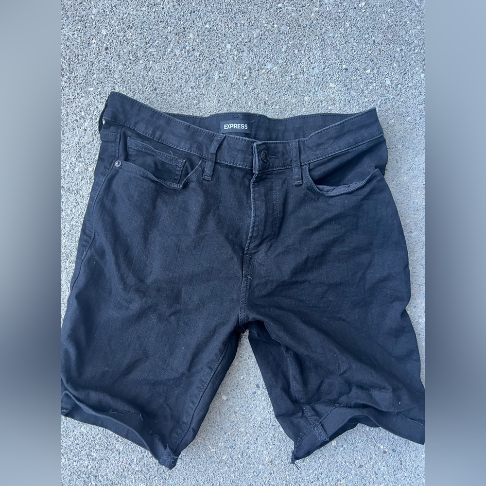 Express black jean shorts